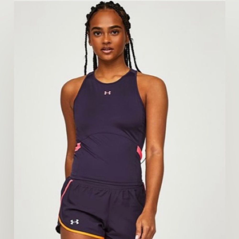 •NWT•Under Armour Women’s Armor Mesh Fitted Tank Top- Tux Purple/Pink Shock - Picture 11 of 13